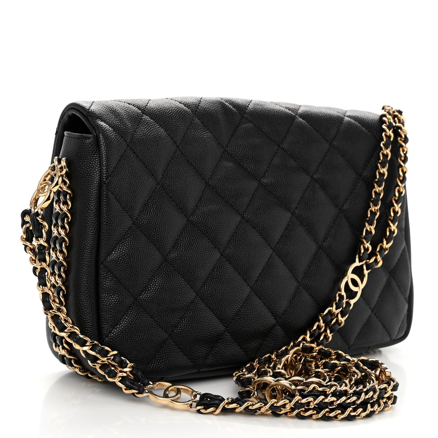 Caviar Quilted Small CC You Flap Black