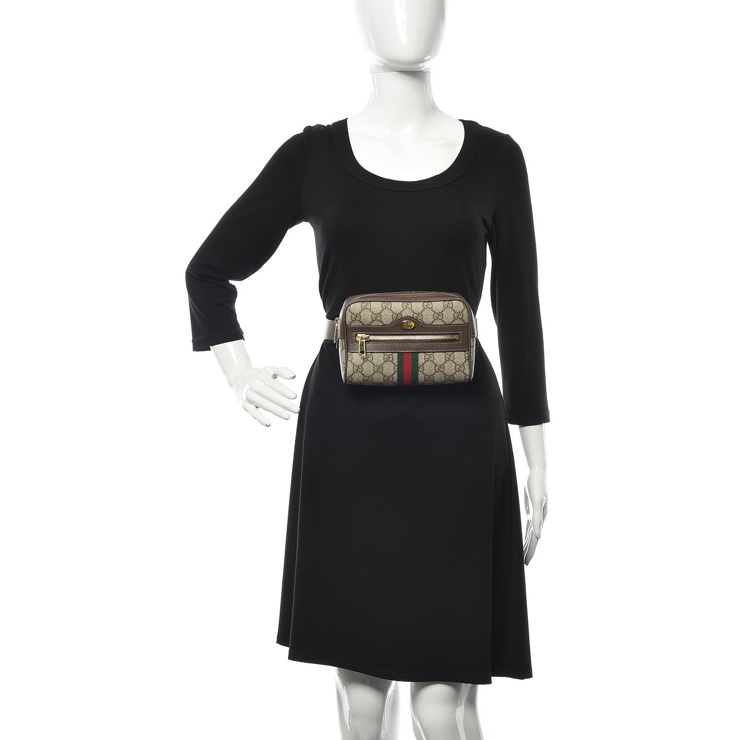 Gucci GG Supreme Monogram Web Small Ophidia Belt Bag 95 38 Dark Brown 2 of 11