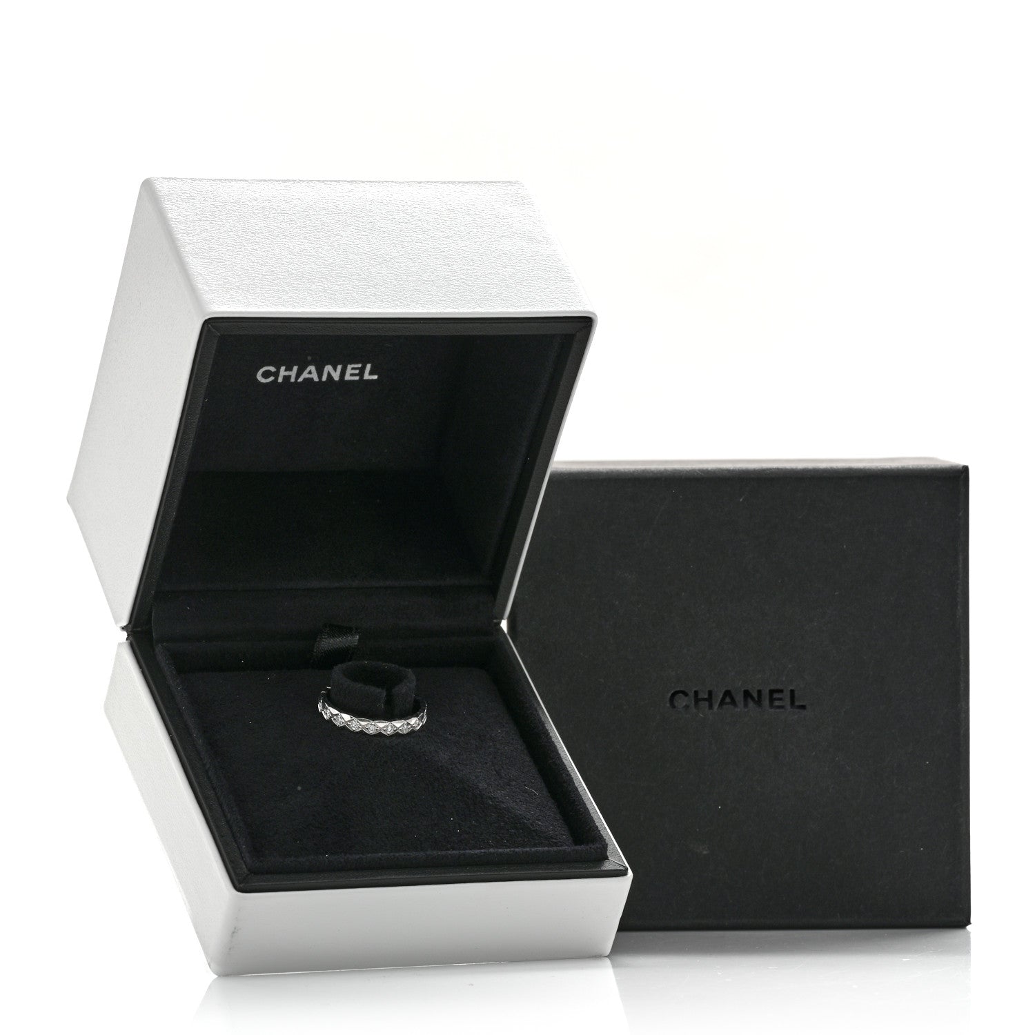 Chanel 18K White Gold Diamond Mini Coco Crush Ring 55 7.25 5 of 5