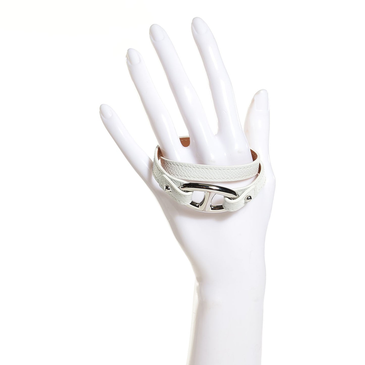 Epsom Granville Double Tour Bracelet White