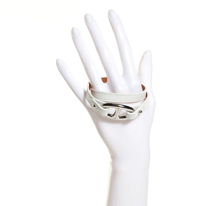 Hermes Epsom Granville Double Tour Bracelet White 2 of 9