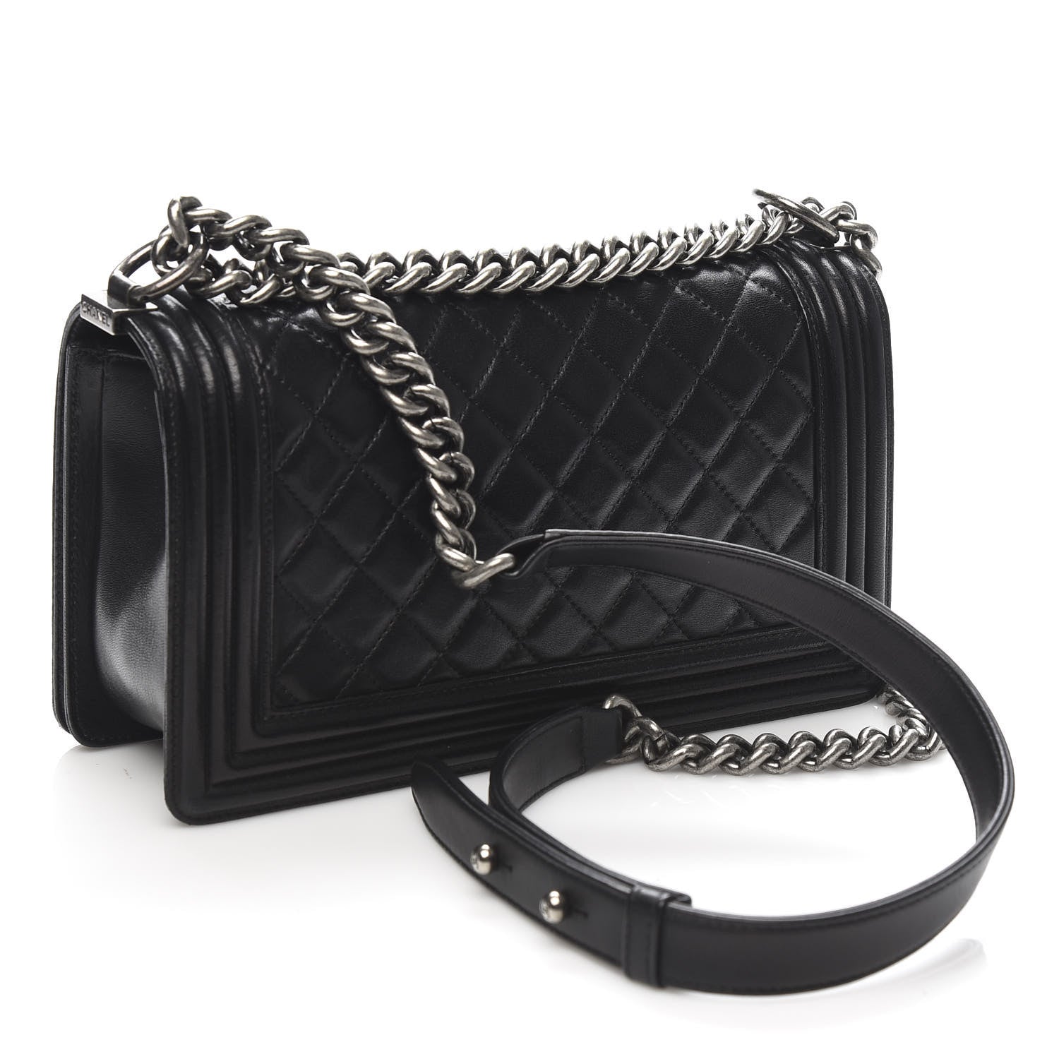 Chanel Calfskin Quilted Medium Boy Flap Black 3 of 11