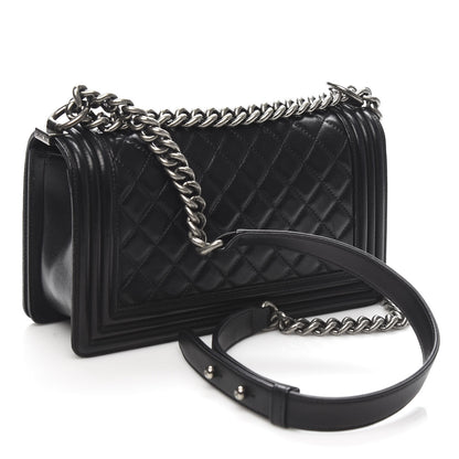 Chanel Calfskin Quilted Medium Boy Flap Black 3 of 11