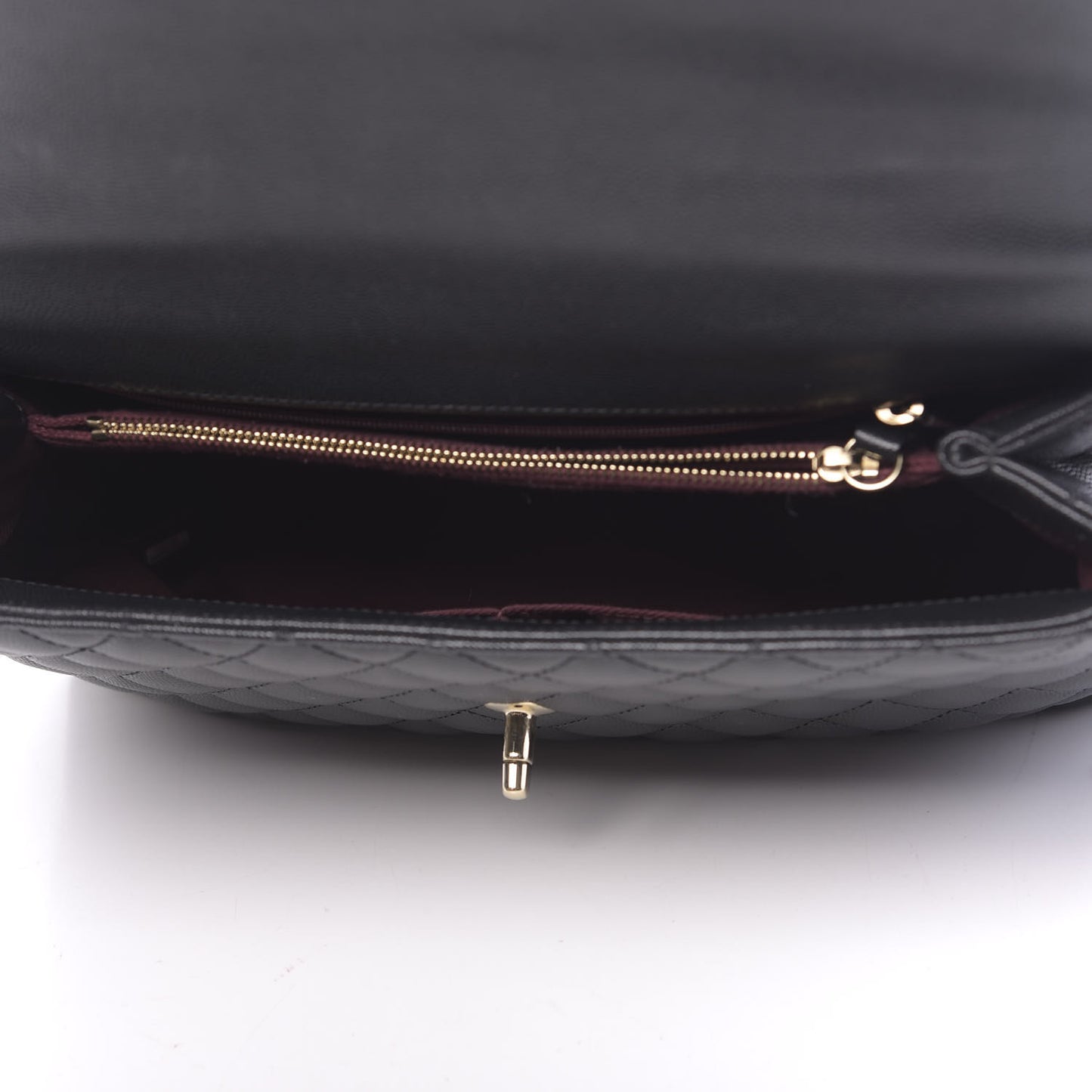 Caviar Quilted Medium Coco Handle Flap Black