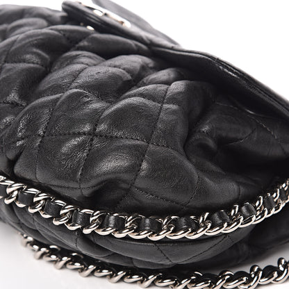 Chanel Washed Lambskin Quilted Medium Chain Around Messenger Black 9 of 15