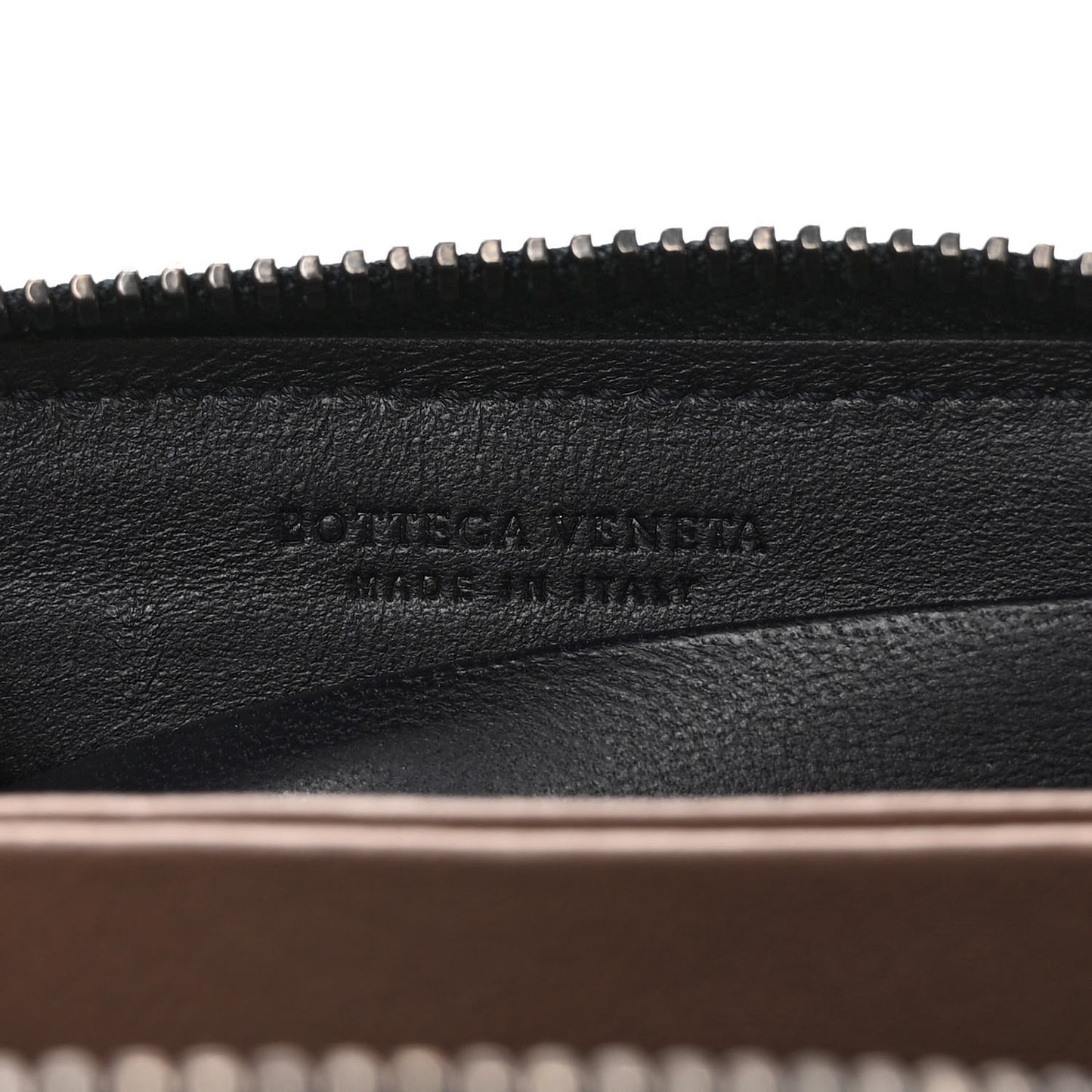 Nappa Intrecciato Zip Around Card Holder Navy