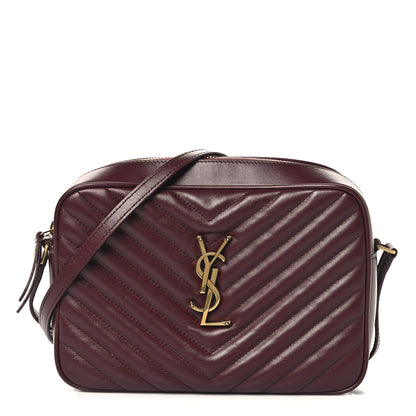 Saint Laurent Calfskin Matelasse Monogram Lou Camera Bag Dark Legion Red 1 of 9