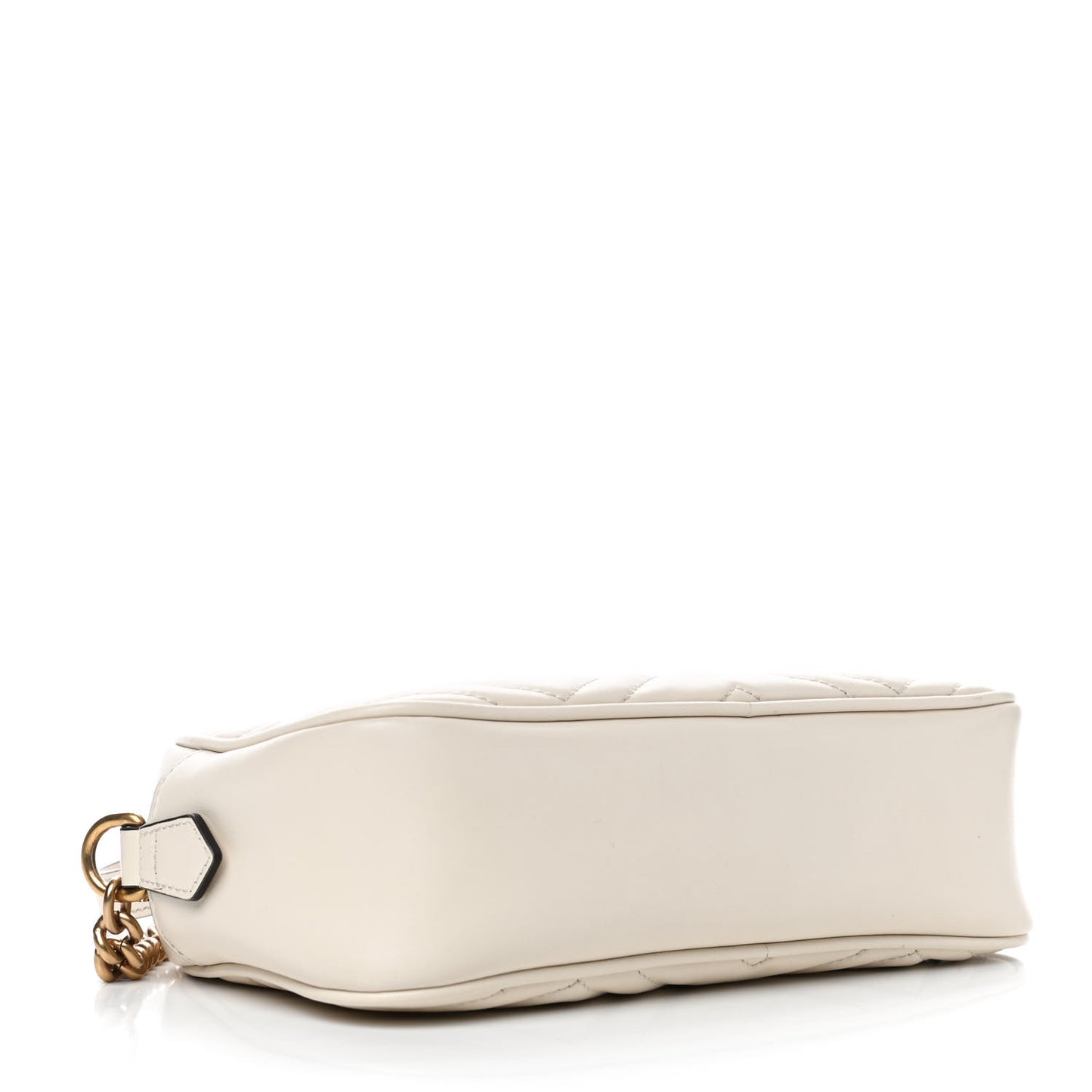 Calfskin Matelasse Small GG Marmont Chain Shoulder Bag White