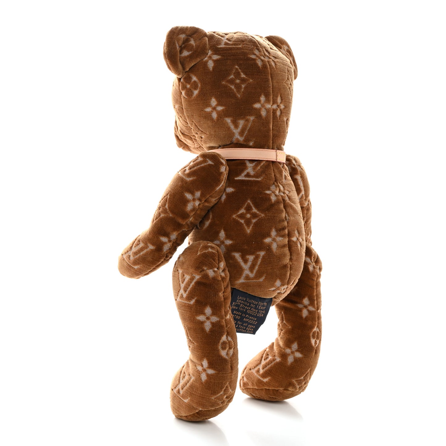 Velvet Calfskin Monogram DouDou Teddy Bear Natural
