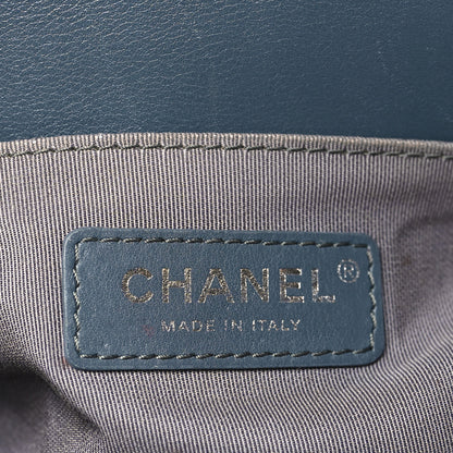 Chanel Calfskin Chevron Quilted Small Boy Flap Blue 6 of 10