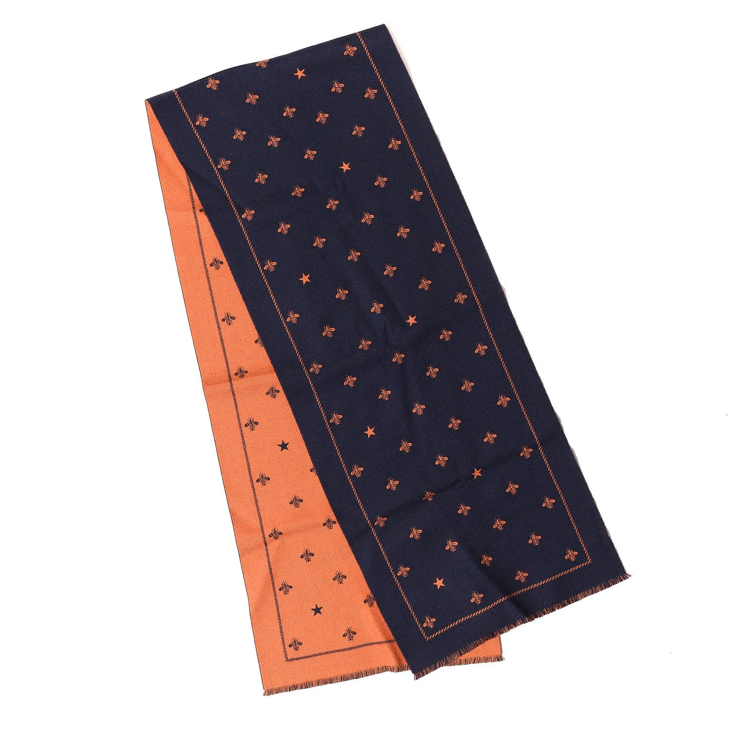 Wool Bee Costel Scarf Midnight Blue Orange