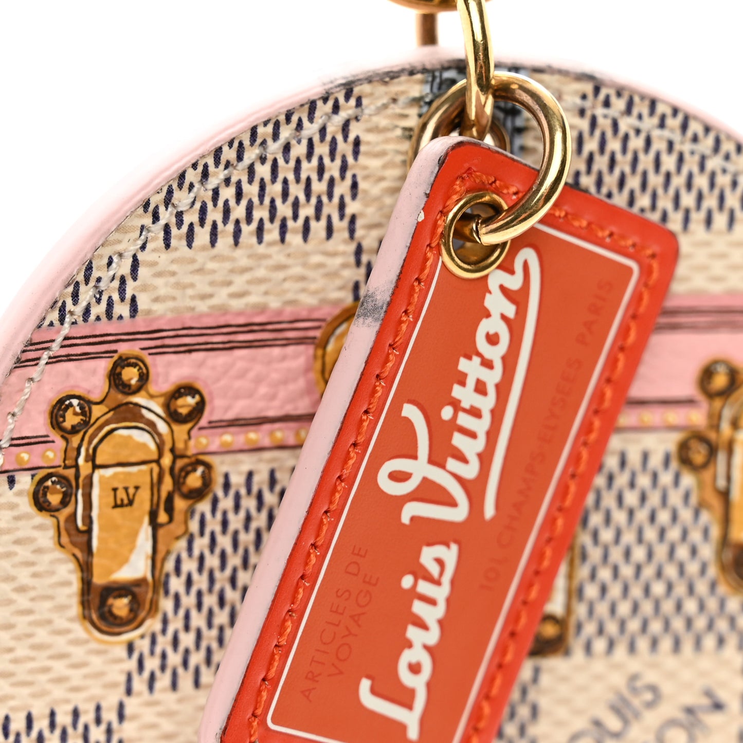 Damier Azur Summer Trunks Bag Charm Key Holder