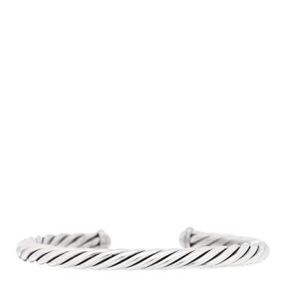 David Yurman Sterling Silver Black Diamond 6mm Cable Cuff Bracelet 2 of 4
