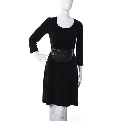 Chanel Grained Calfskin Quilted Waist Belt Bag Black 2 of 10