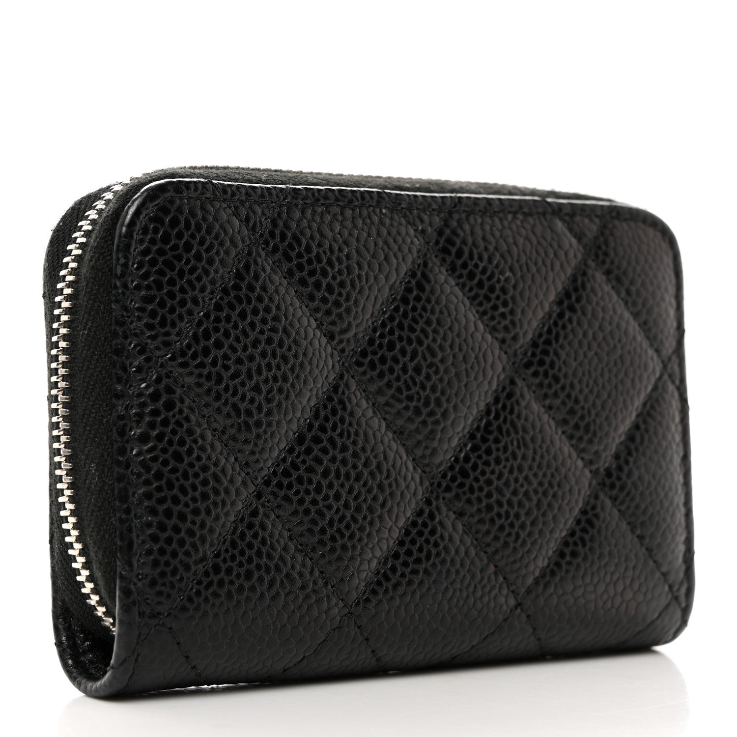 Chanel Caviar Quilted Zip Coin Purse Black 3 of 10