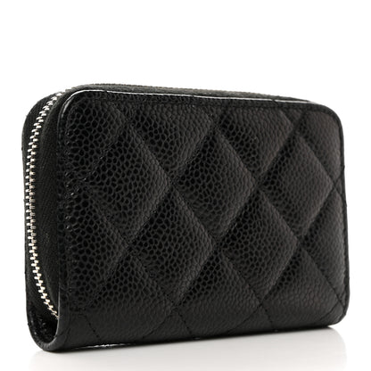Chanel Caviar Quilted Zip Coin Purse Black 3 of 10