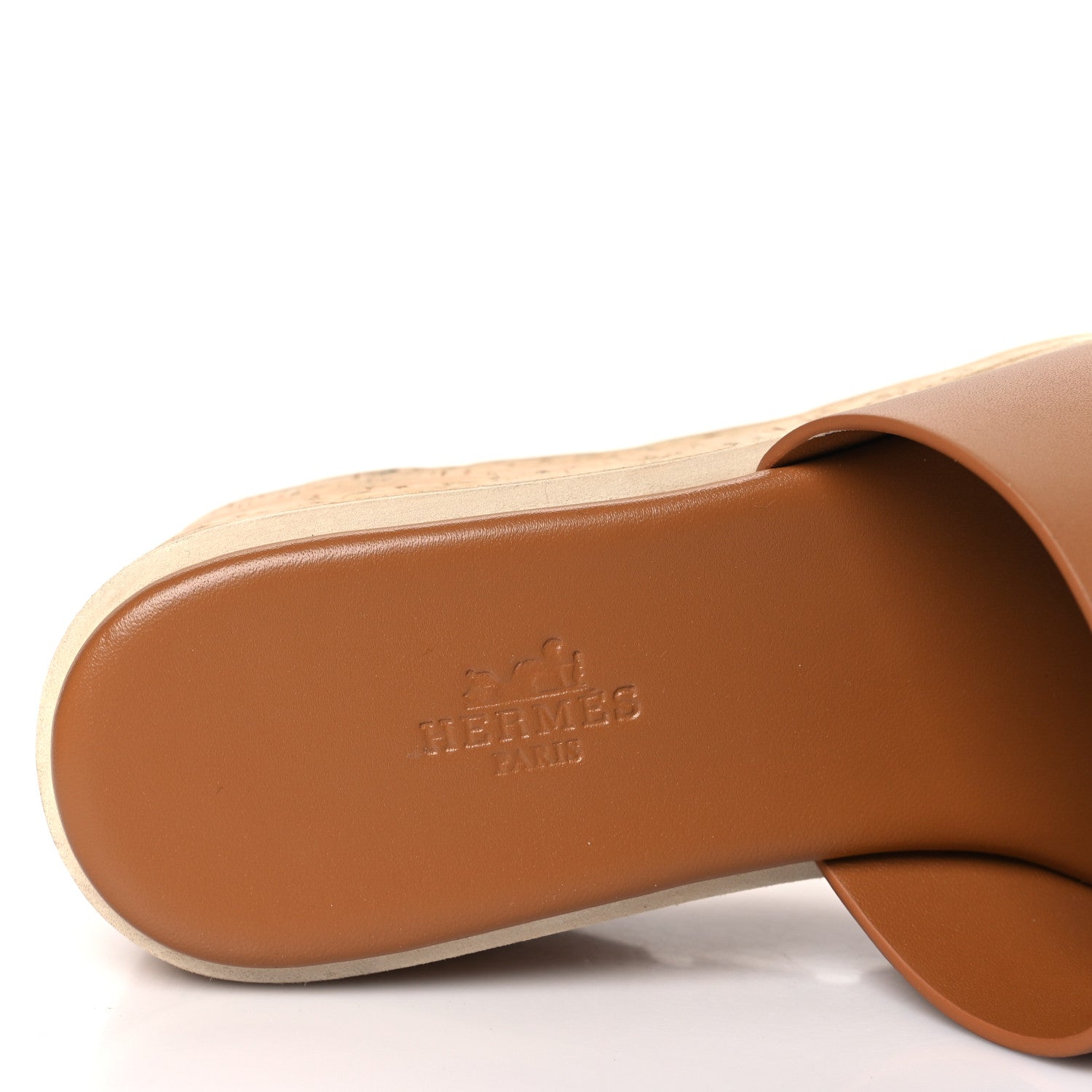 Hermes Calfskin Cork Eze 30 Sandals 37 Marron Glaise 7 of 9