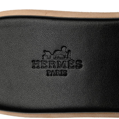 Hermes Calfskin Cork Eze 30 Sandals 39 Black 7 of 9
