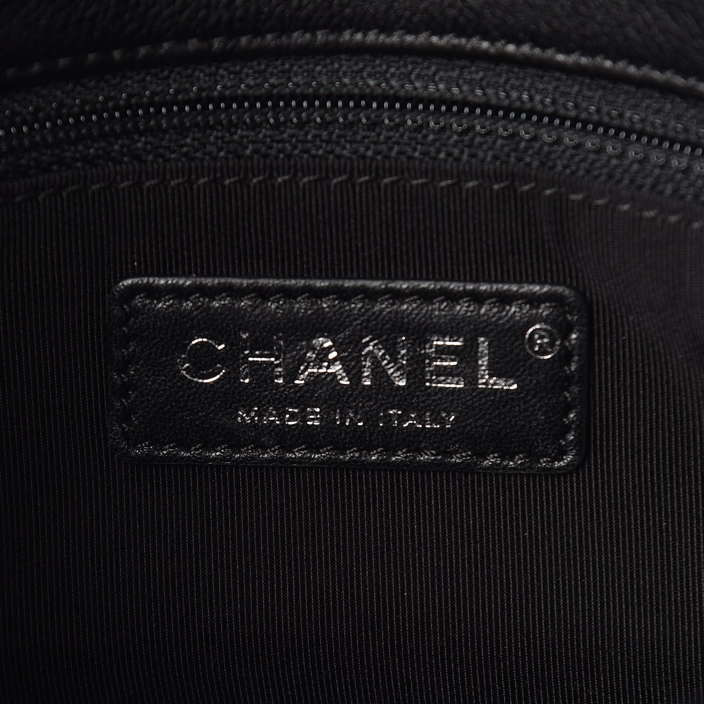 Calfskin Studded Chevron Quilted Small Wars Flap Black