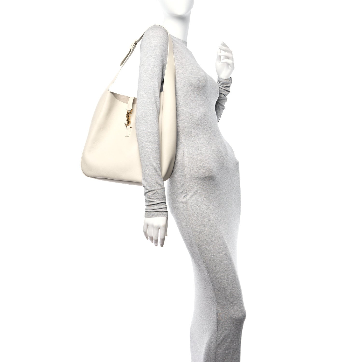 Saint Laurent Smooth Calfskin Large Le 5 A 7 Soft Hobo Blanc Vintage 2 of 10