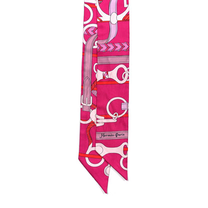 Hermes Silk Panoplie Equestre Twilly Fuchsia Rose Rouge 2 of 4