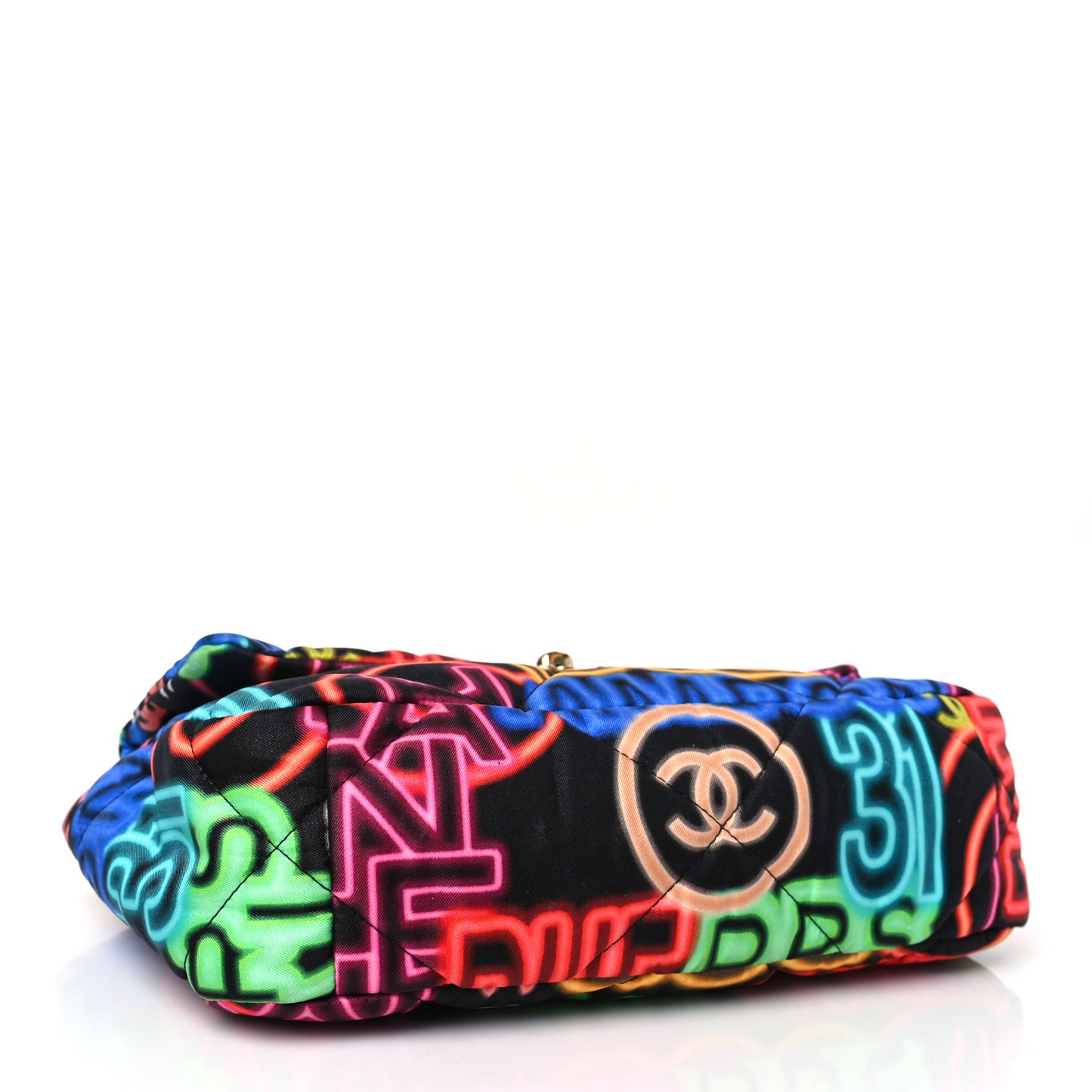Fabric Printed Medium Chanel 19 Flap Black Multicolor
