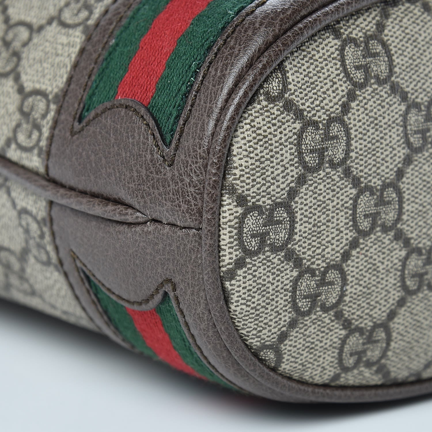 Gucci GG Supreme Monogram Web Small Ophidia Bucket Bag Brown 9 of 10