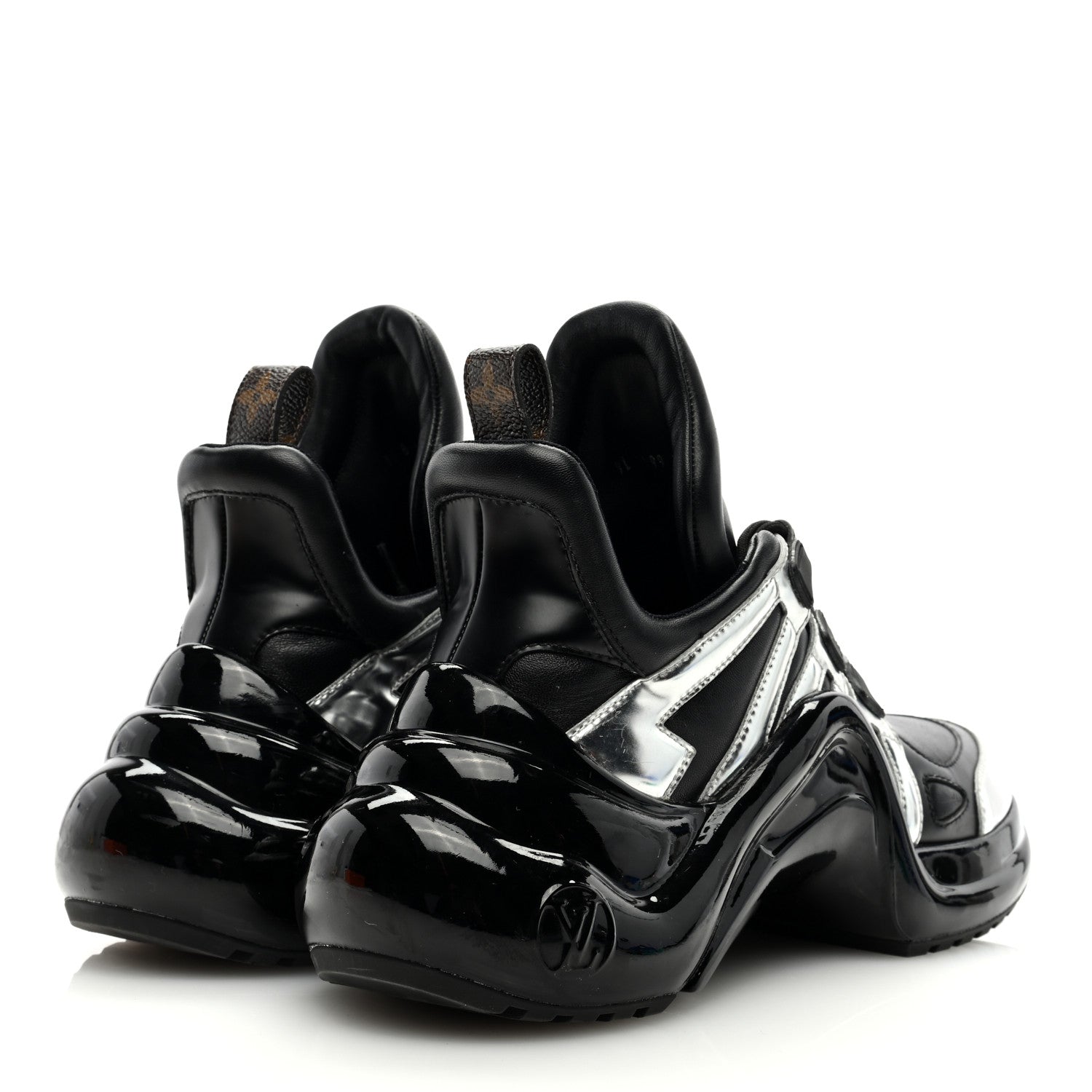 Louis Vuitton Patent LV Archlight Sneakers 37.5 Black Silver 4 of 7