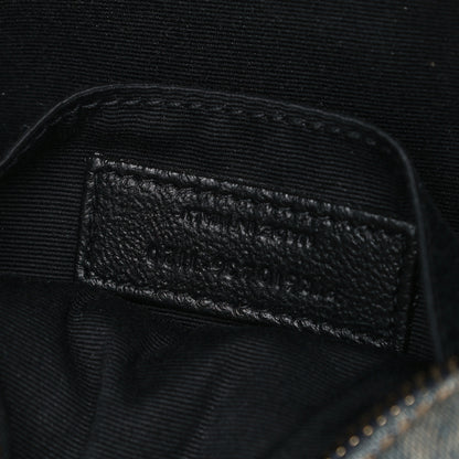 Saint Laurent Denim Quilted Monogram Round Crossbody Bag Rodeo Blue 6 of 8