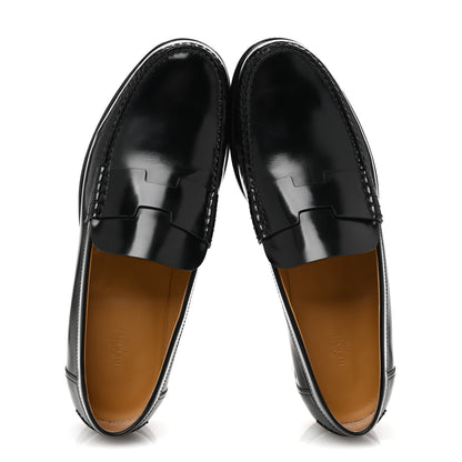 Hermes Calfskin Mens Kennedy Loafers 43 Black 2 of 10