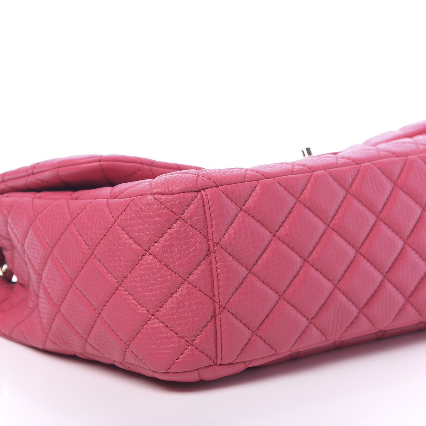 Calfskin Quilted Small XXL Travel Flap Bag Dark Pink