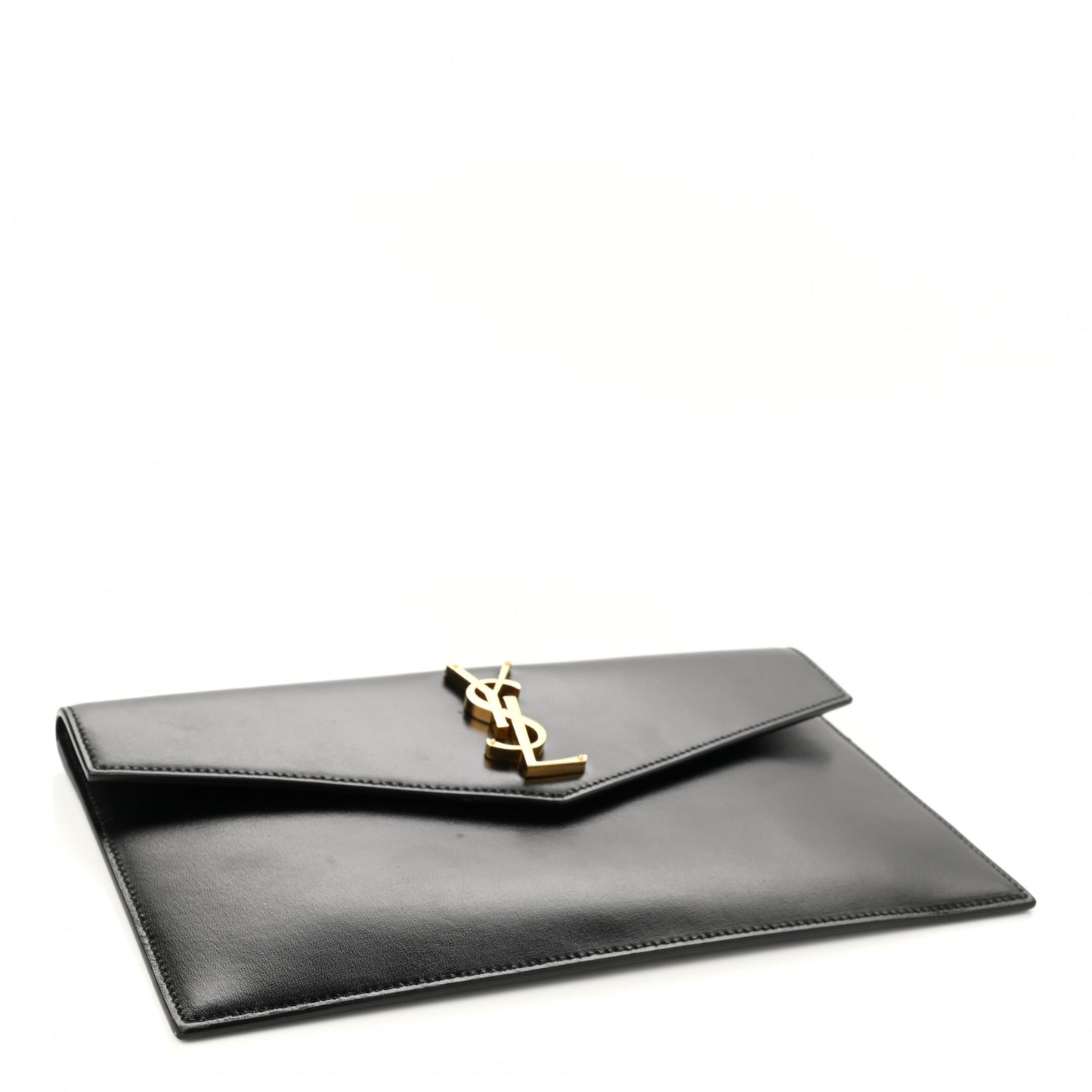 Smooth Shiny Calfskin Monogram Uptown Pouch Black