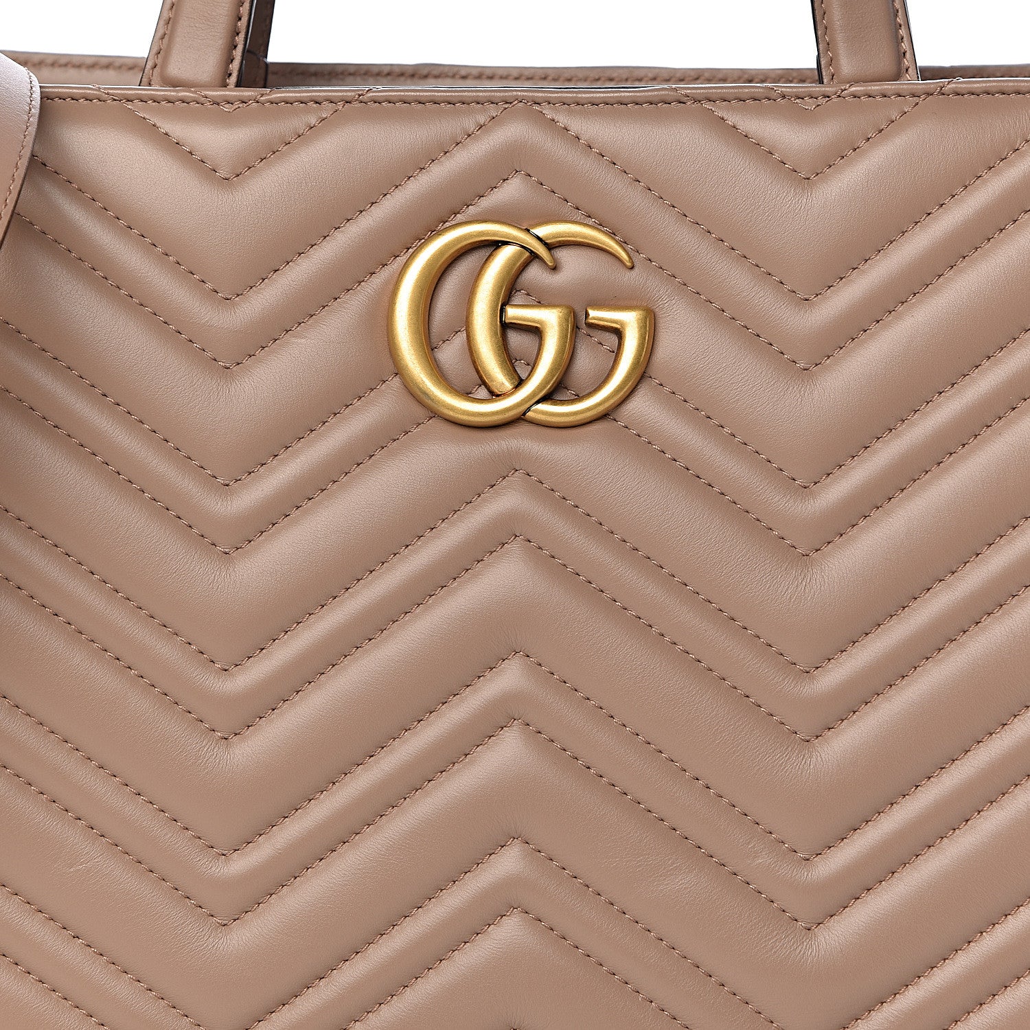 Gucci Calfskin Matelasse Medium GG Marmont Tote Porcelain Rose 11 of 11