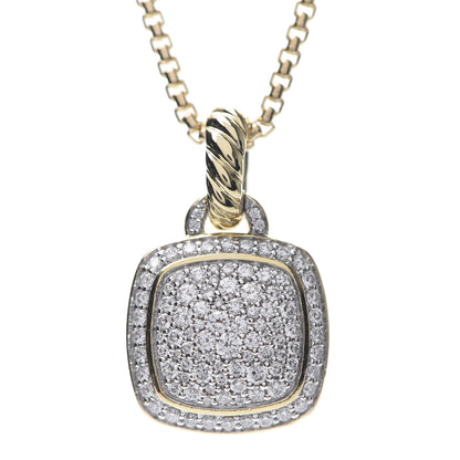 David Yurman 18K Yellow Gold Diamond 11mm Albion Pendant Necklace 4 of 6