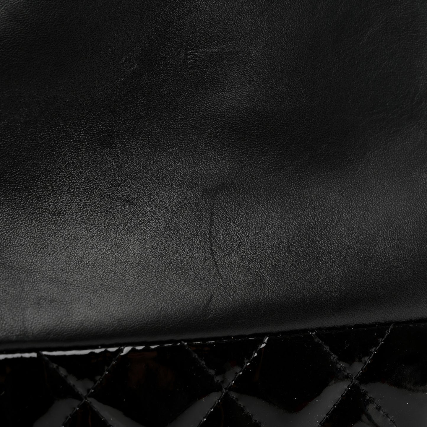 Lambskin Patent Quilted Large Cosmetic Case Black