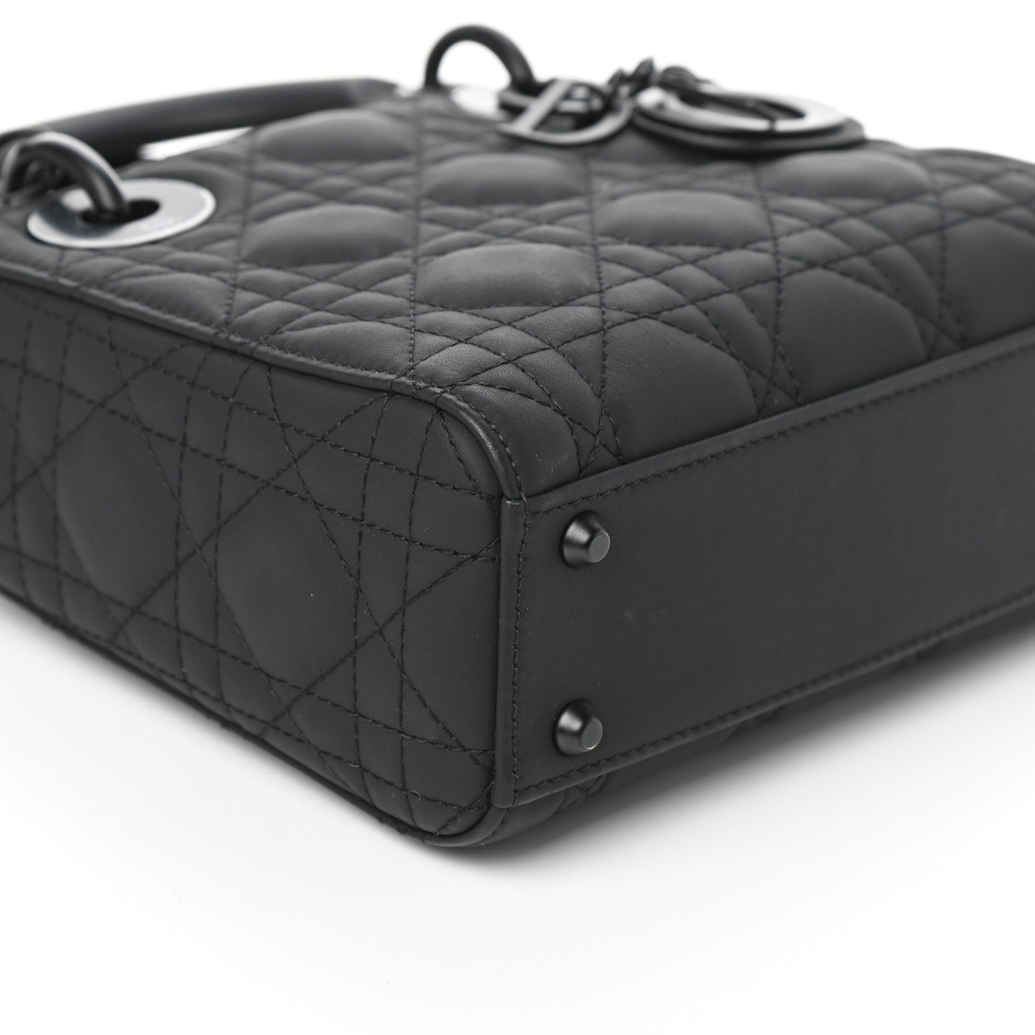 Christian Dior Ultra Matte Calfskin Cannage Mini Lady Dior Black 8 of 9