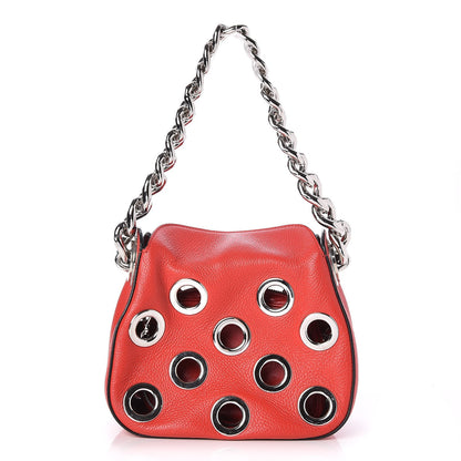 Prada Vitello Daino Grommet Small Chain Hobo Lacca 1 of 8