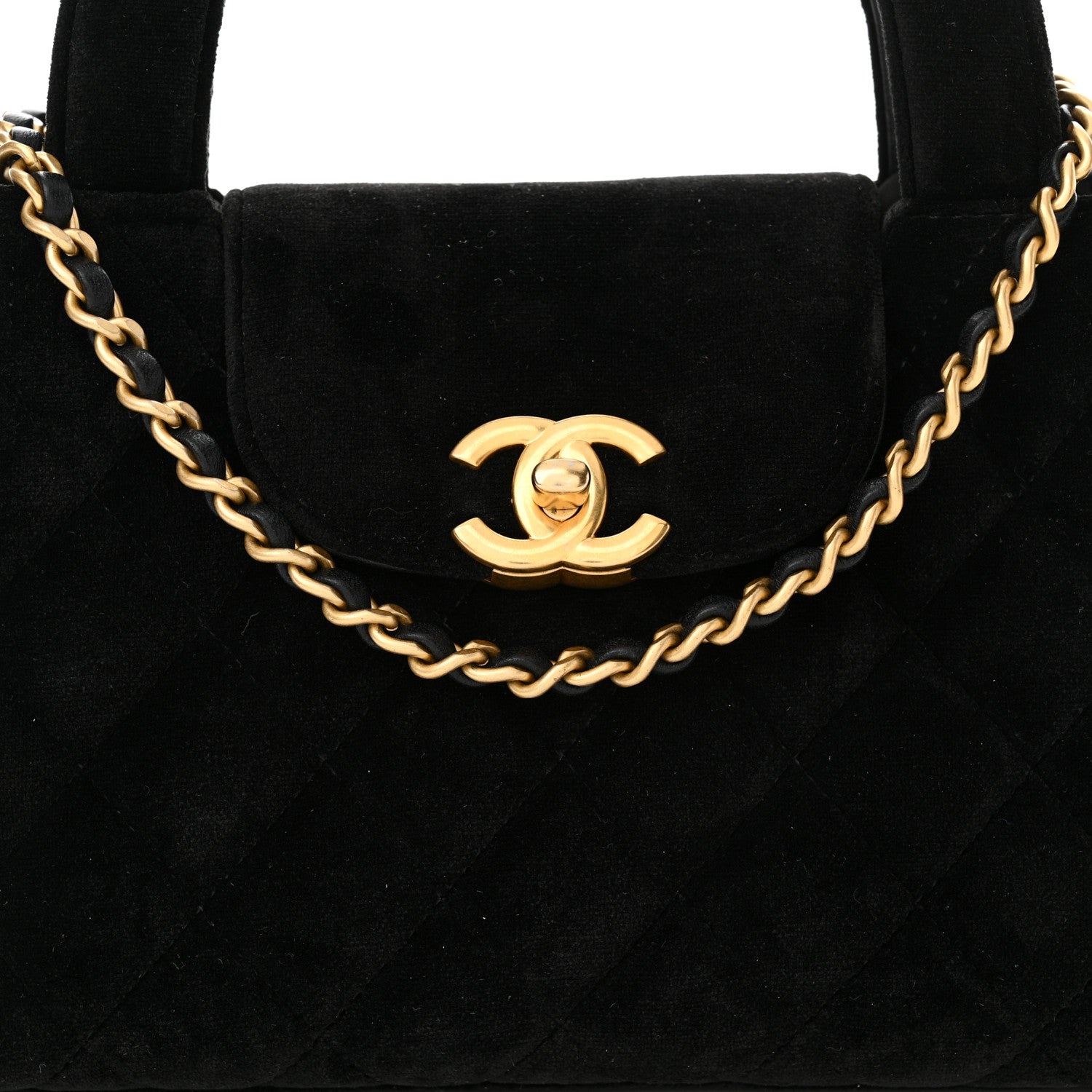 Chanel Velvet Quilted Nano Kelly Shopper Black 8 of 11