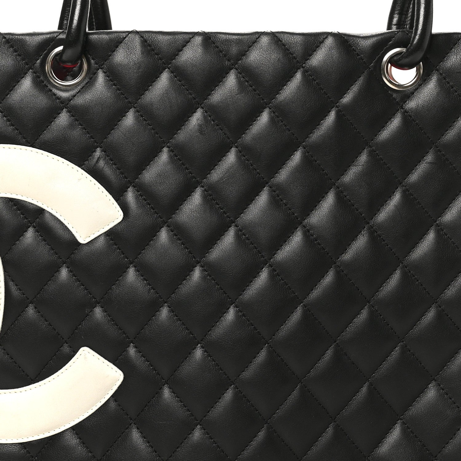 Chanel Calfskin Quilted Large Cambon Tote Black White 8 of 10