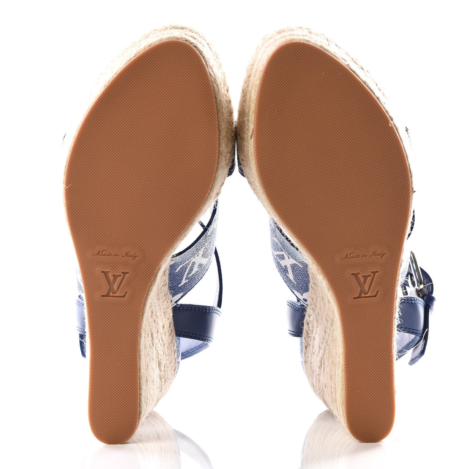 Louis Vuitton Monogram Escale Starboard Wedge Sandal 37 Blue 5 of 9