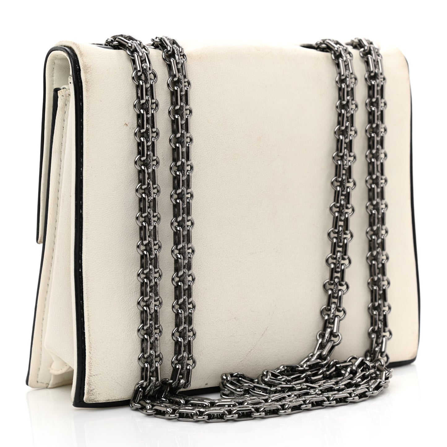 Lambskin Mademoiselle Flap White