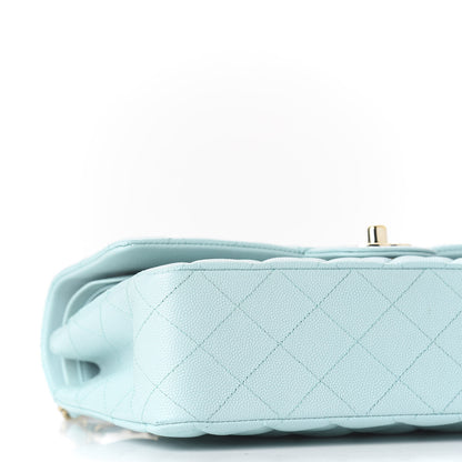 Chanel Caviar Quilted Medium Double Flap Light Blue 5 of 11