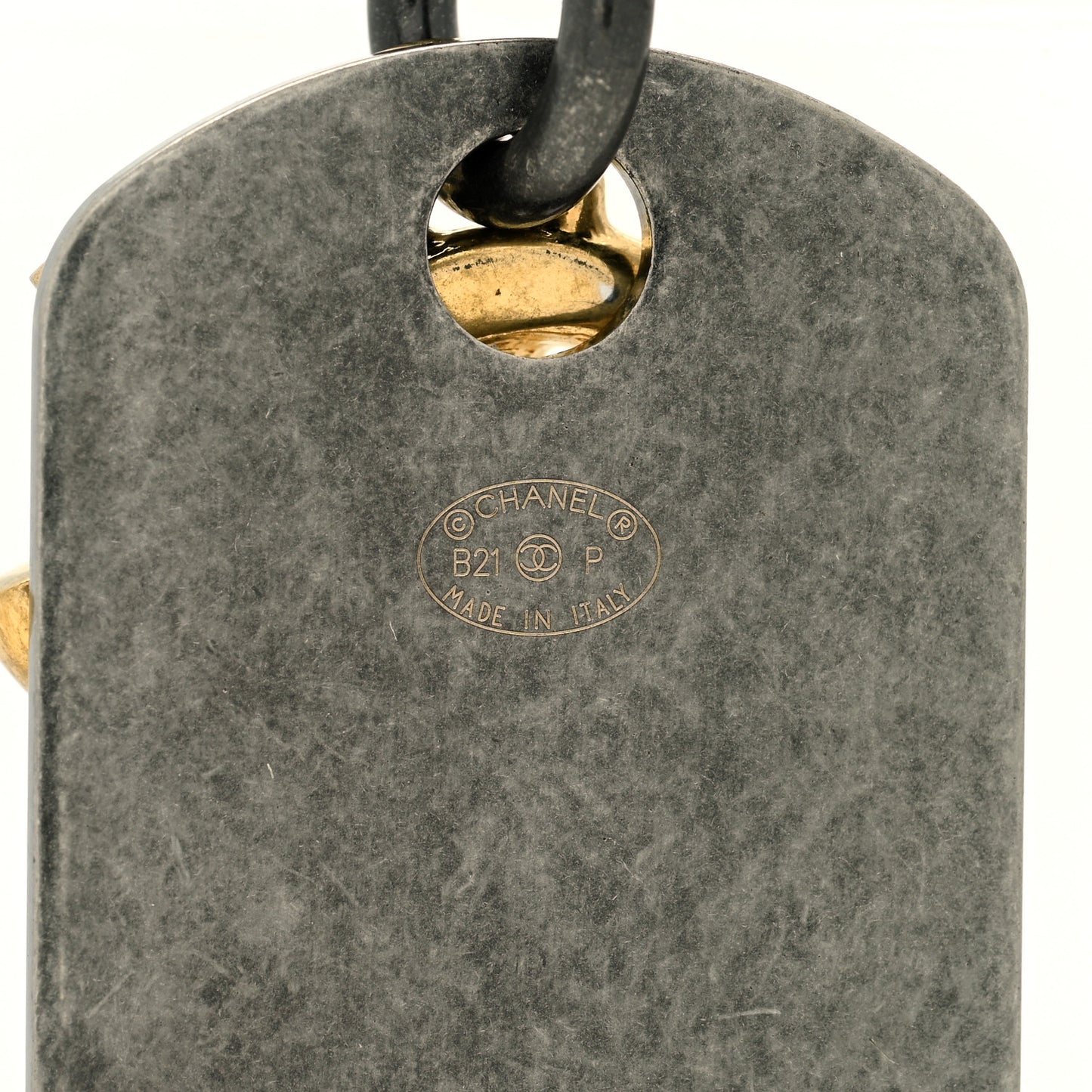Ruthenium ID Dog Tag Charm Necklace Silver Gold
