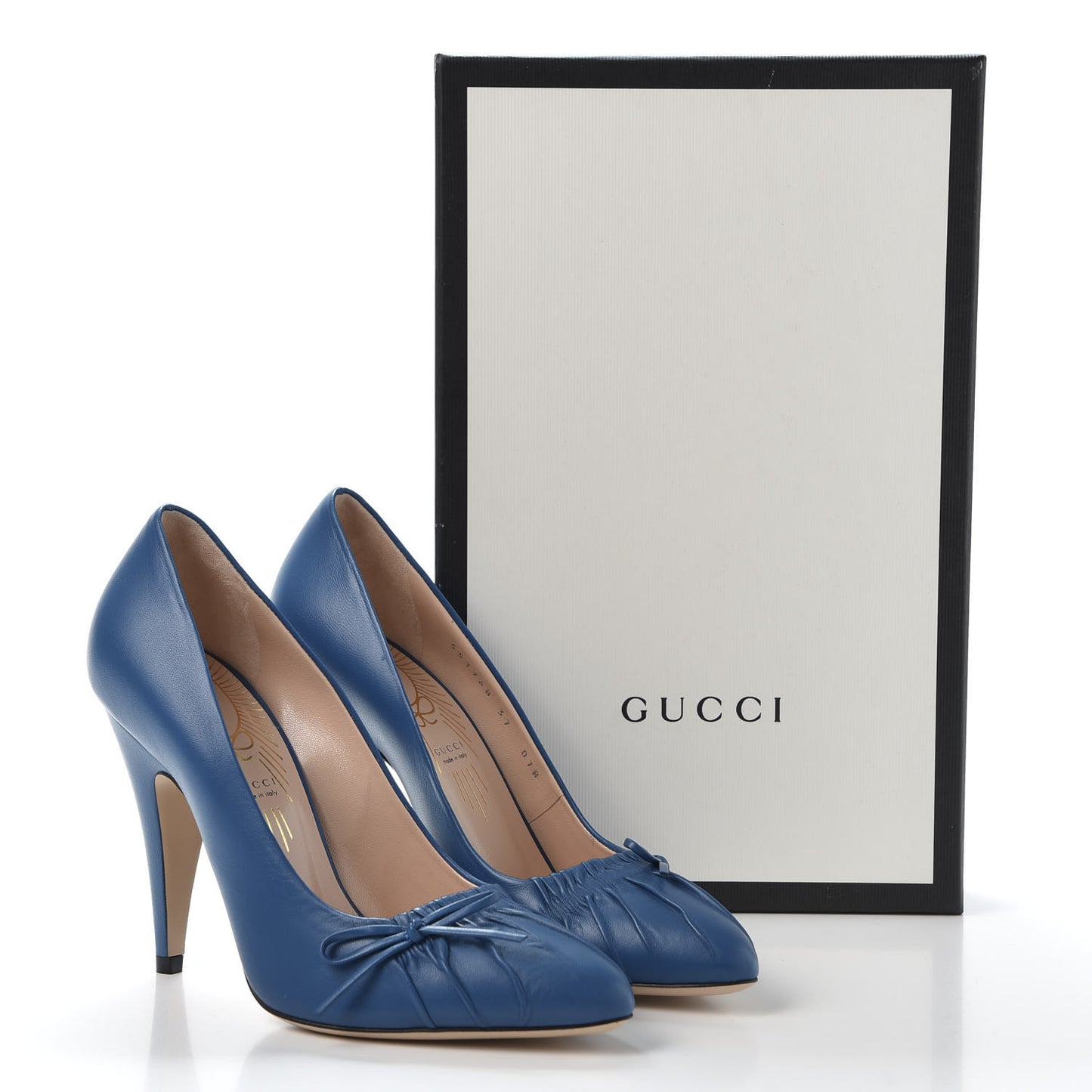 Nappa Bow High Heel Pumps 37 Riviera Blue
