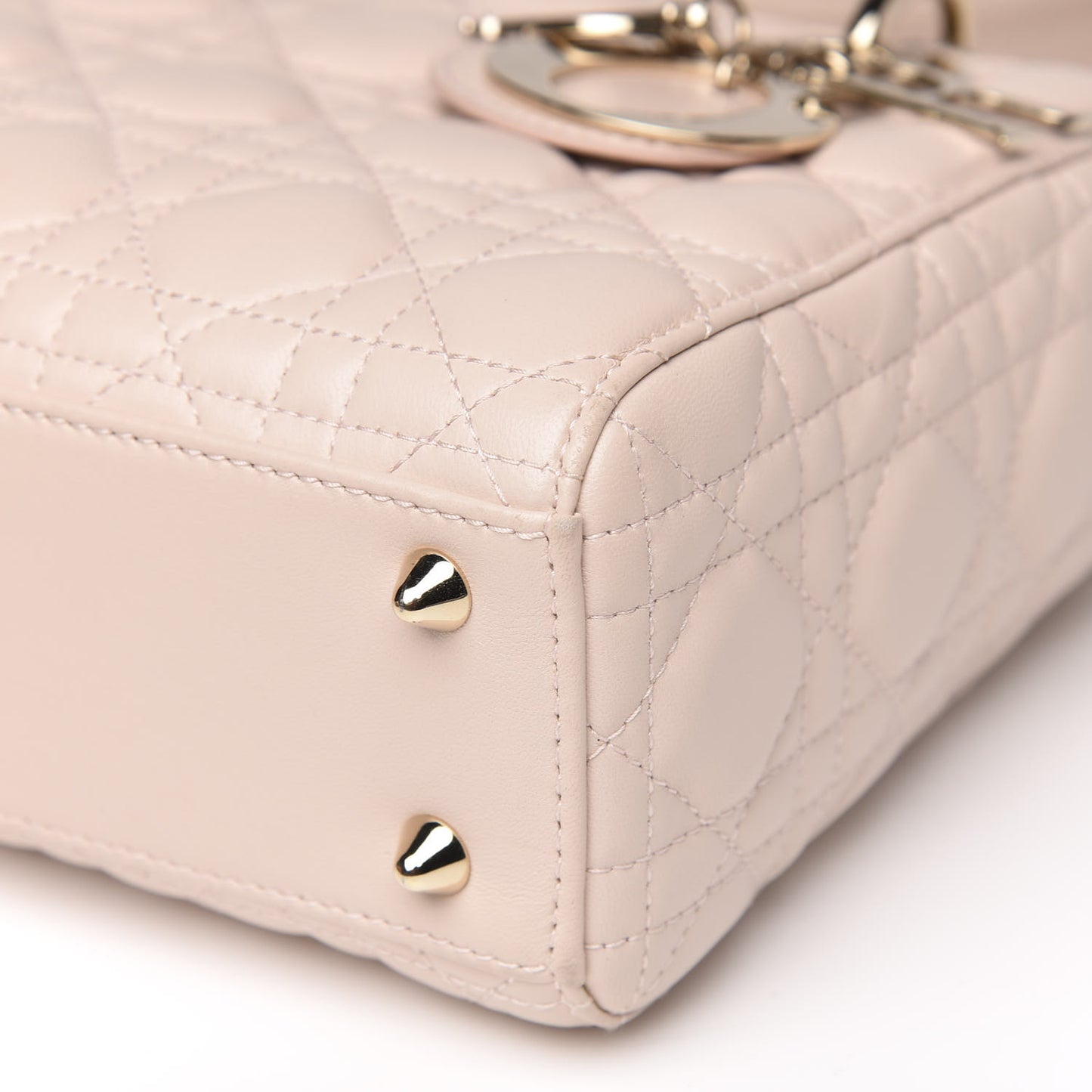 Lambskin Cannage Small Lucky Badges My Lady Dior Pink