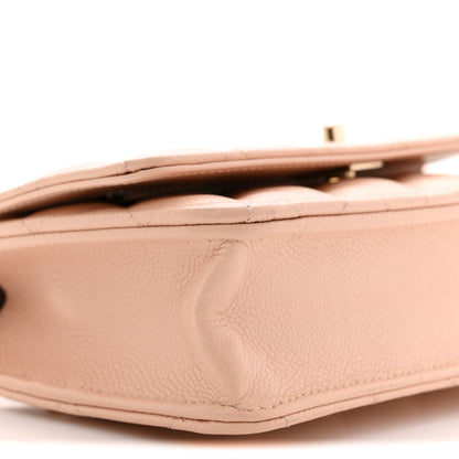 Chanel Caviar Quilted CC Turnlock Wallet On Chain WOC Beige 9 of 12