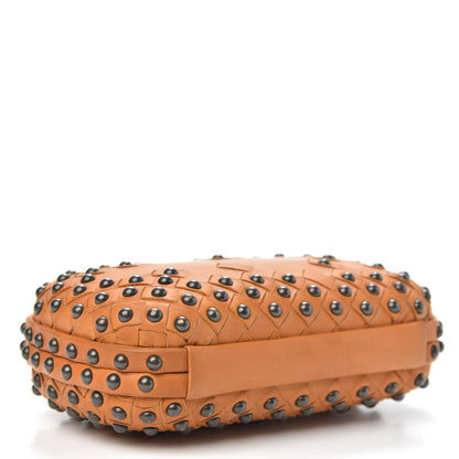 Bottega Veneta Waxy Nappa Intrecciato Knot Studded Clutch Topaz 4 of 10