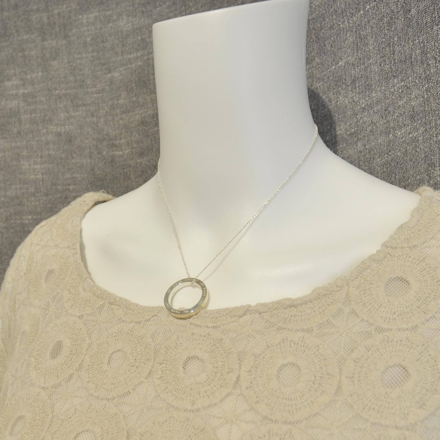 Tiffany Sterling Silver 1837 Circle Pendant Necklace 2 of 5