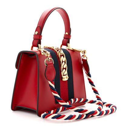 Gucci Calfskin Mini Sylvie Top Handle Bag Hibiscus Red 3 of 11