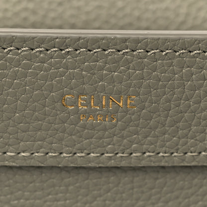 Celine Drummed Calfskin Nano Luggage Green 5 of 6